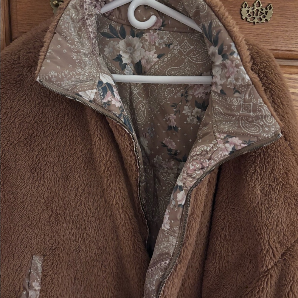 Floral Patchwork Reversable Brown Jacket - image 7